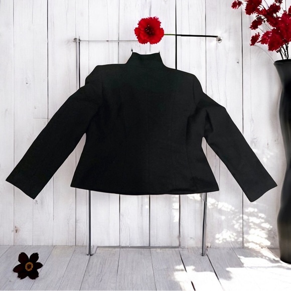 Kate Hill Virgin Wool Blend Black Blazer Jacket Size 14 - Picture 2 of 12